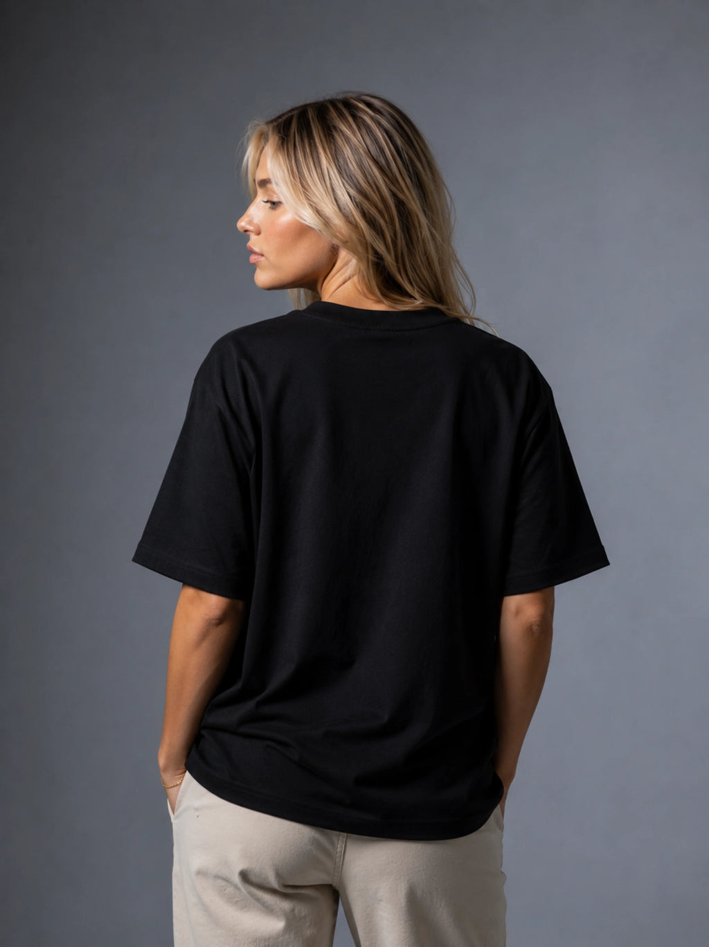 T-shirt oversize Ambis Love noir dos vide